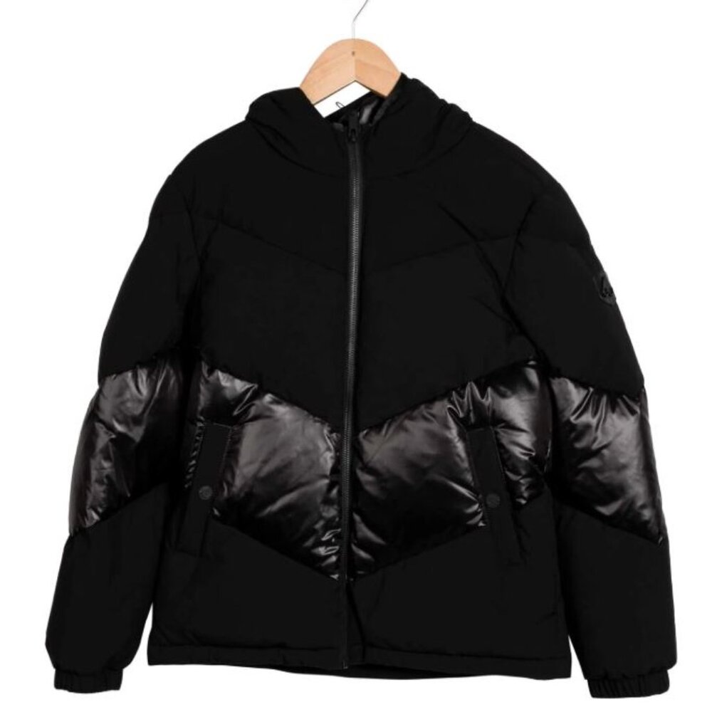 Moose Knuckles Kid's Chipman Hooded Down Puffer Jacket Black Size M